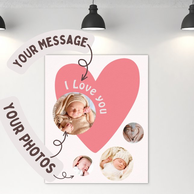 Anpassa Baby Gift med 4 foton och meddelanden Poster (Skapare uppladdad)
