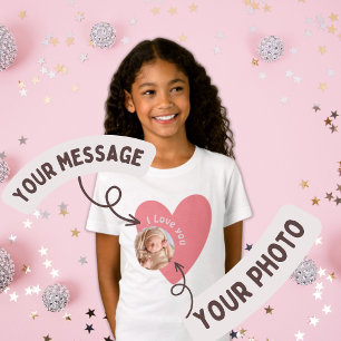 Anpassa Baby Gift med foto och meddelande T Shirt