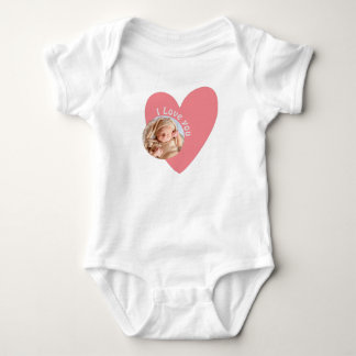 Anpassa Baby Gift med foto och meddelande T Shirt