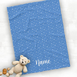 Anpassa Baby Winter Snöflingor Blue Fleecefilt