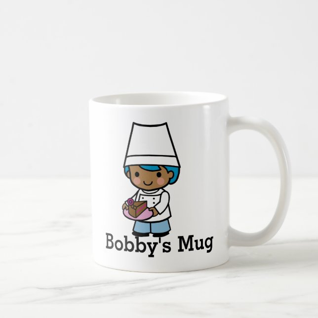 Anpassa bakare/Chef-pojke med chokladkummel Kaffemugg (Höger)