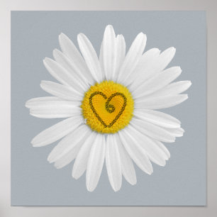 Anpassa bakgrunden till Daisy i Kärlek-blommiga ko Poster