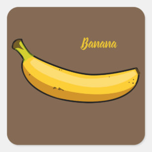 Anpassa Banana Fyrkantigt Klistermärke