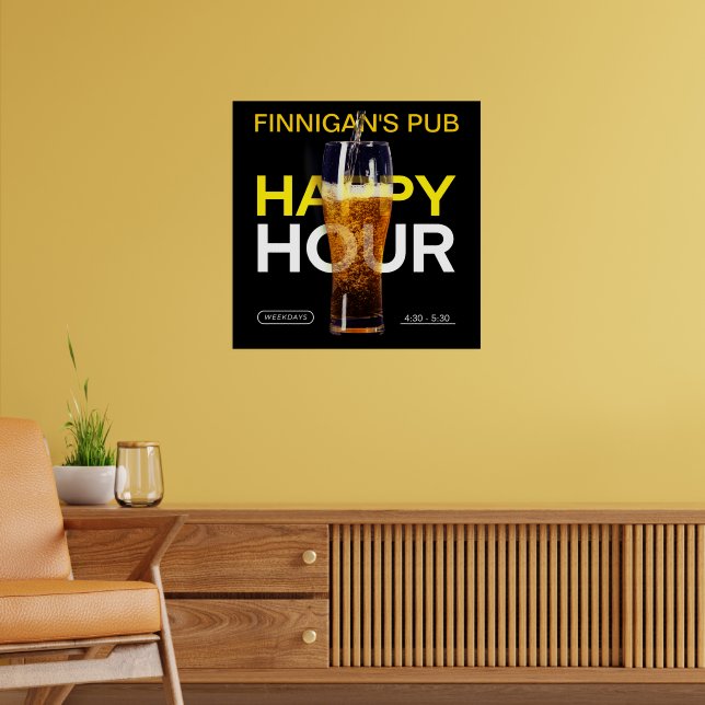 Anpassa Bar Pub Pub Hus Happy Hour Öl  Poster (Vardagsrum 2)