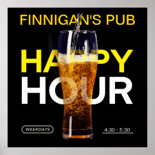 Anpassa Bar Pub Pub Hus Happy Hour Öl Poster