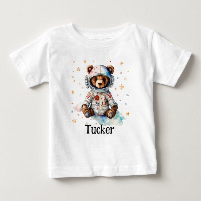 Anpassa barnbarnkläder Astronaut Bear T Shirt (Framsida)