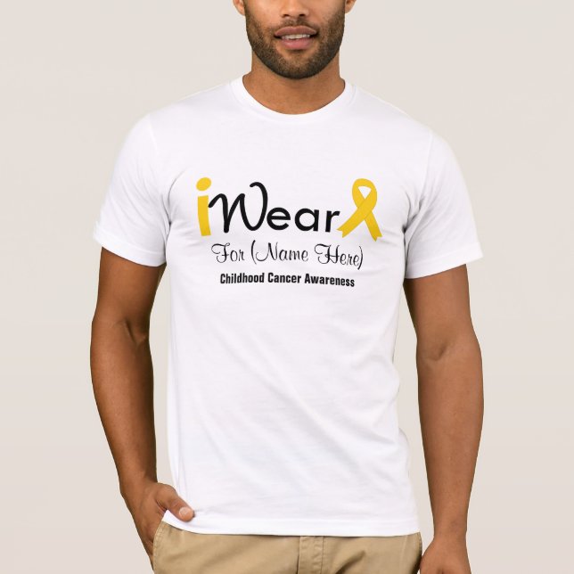 Anpassa barncancer i Guld T Shirt (Framsida)