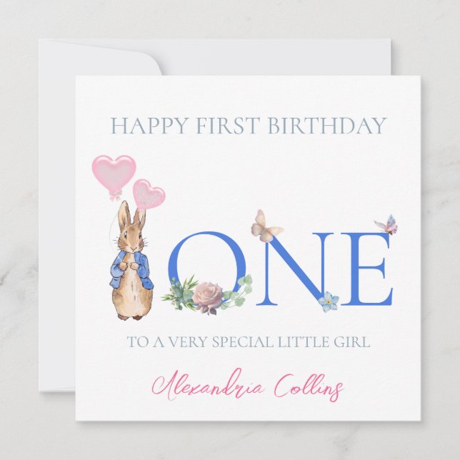 Anpassa Barns Namn Peter 1:a födelsedag Kort (Framsida)