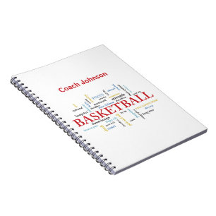 Anpassa Basketball Coach Tack i Ord Anteckningsbok