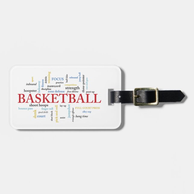 Anpassa Basketball Coach Tack i Ord Bagagebricka (Horisontell Framsida)