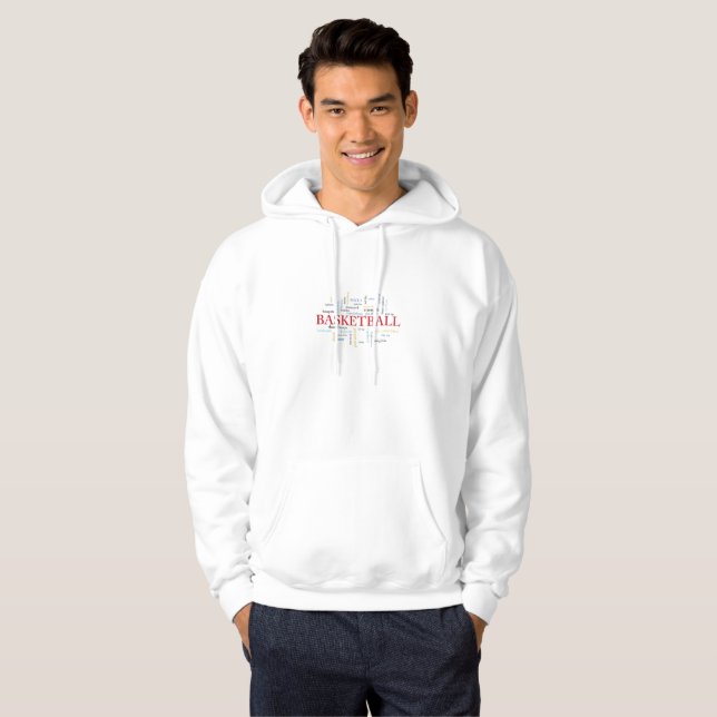 Anpassa Basketball Coach Tack i Ord Hoodie (Hel framsida)