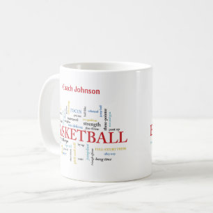 Anpassa Basketball Coach Tack i Ord Kaffemugg