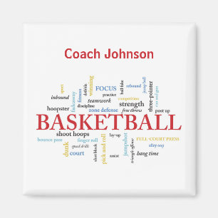 Anpassa Basketball Coach Tack i Ord Magnet
