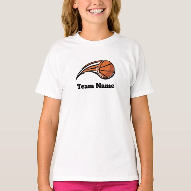 Anpassa basketbollteamet T-Shirt för flickor (Framsida)
