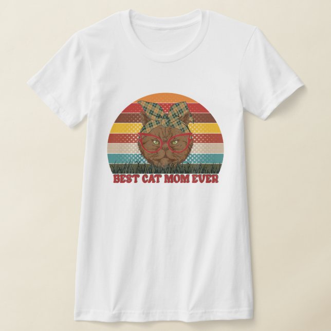 Anpassa bästa Kat Mamma någonsin T-shirt (Laydown)