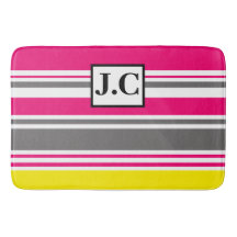 Anpassa Bath Mat - Beach Hut Rand Shock rosa