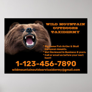 Anpassa Bear Large Game Taxidermy Shop Poster