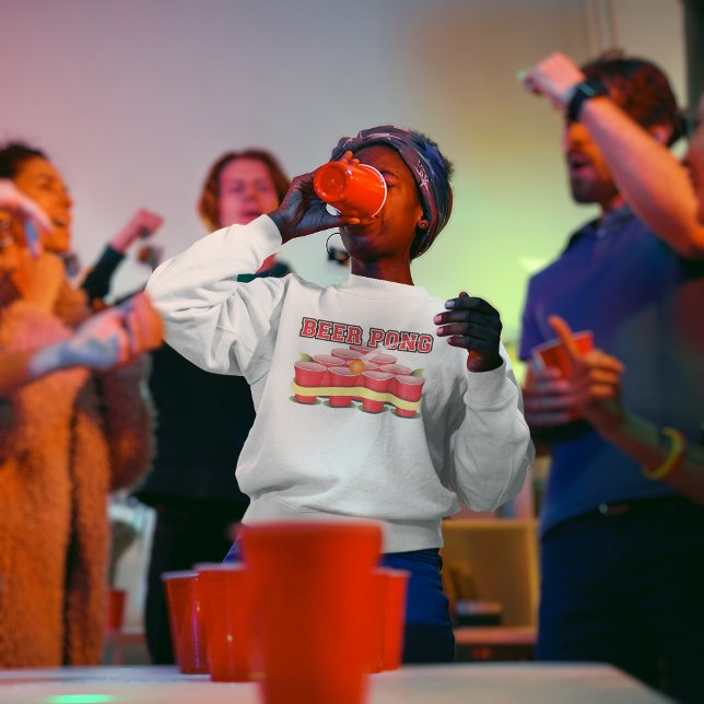 Anpassa Beer Pong Champion Cups Pong Boll  Lång Ärmad Tröja (Skapare uppladdad)