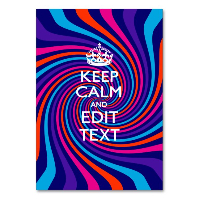 Anpassa Behållans Lugn på flerfärgad  Bordsnummer (Framsidan)