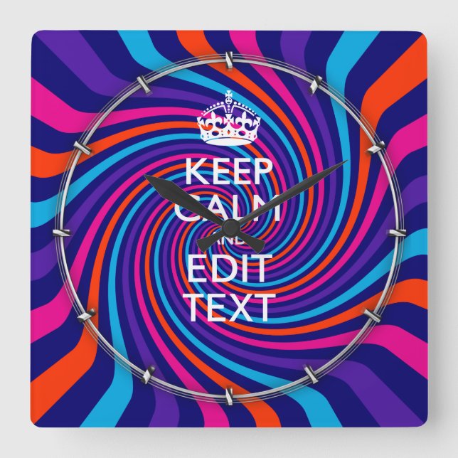 Anpassa Behållans Lugn Text med flera färger Fyrkantig Klocka (Framsida)