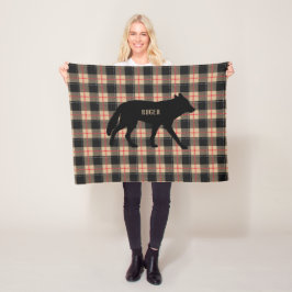Anpassa Beige Buffalo-rutig Vild Coyote Hund Fleecefilt