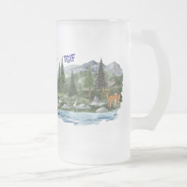 Anpassa bergsmiljön frostat ölglas