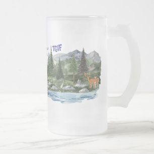 Anpassa bergsmiljön frostat ölglas