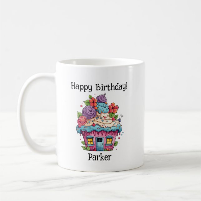 Anpassa Birthday Girl Cupaka Kaffemugg (Vänster)