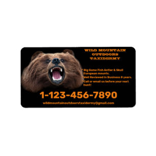 Anpassa Björn Stor Game Taxidermy Butik Adressetikett
