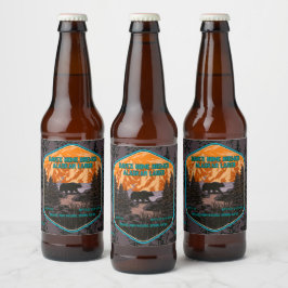 Anpassa blå svart björnberg blå ölflaska etikett