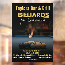 Anpassa Black Modern Billiards Tournament Pub