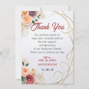 Anpassa Blommigt Bröllop Ro Papper Quilling Ram Tack Kort