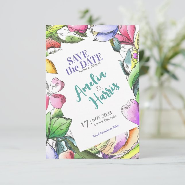 Anpassa Blommigt konturerad Spara datum Spara Datumet (Stående Fram)