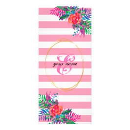 anpassa blommigt med rand för pastellrosa reklamkort