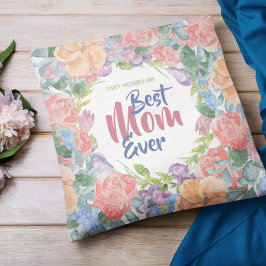 Anpassa Blommigt Watercolor Mors dag Kudde