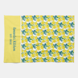 Anpassa Blommönstret Gult Daffodils Kökshandduk