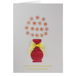 Anpassa blommor i en röd vas hälsningskort