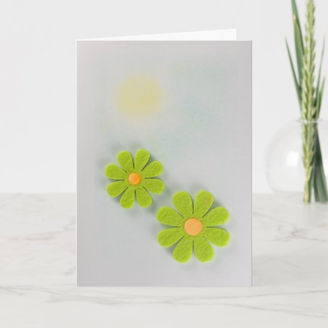 Anpassa blommor i Grönt och orange Kort (Framsida)