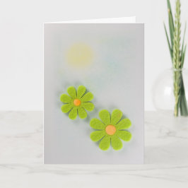 Anpassa blommor i Grönt och orange Kort