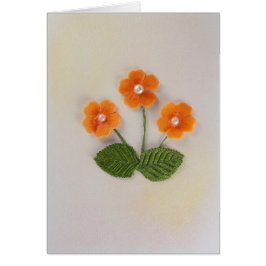 Anpassa blommor med pärlor i Orangen Hälsningskort