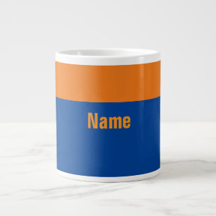 Anpassa Blue and Guld till idrottsteamet Namn Jumbo Mugg