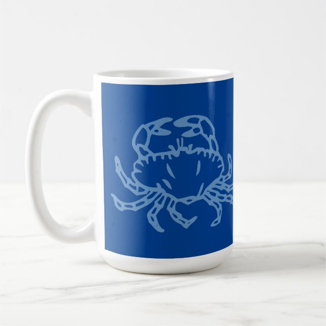 Anpassa Blue Crab Coffee Mugg (Vänster)