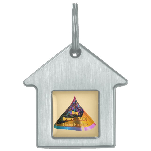 Anpassa Blue Hund House Owners Mobil Namn ID-bricka Husdjur (Framsidan)