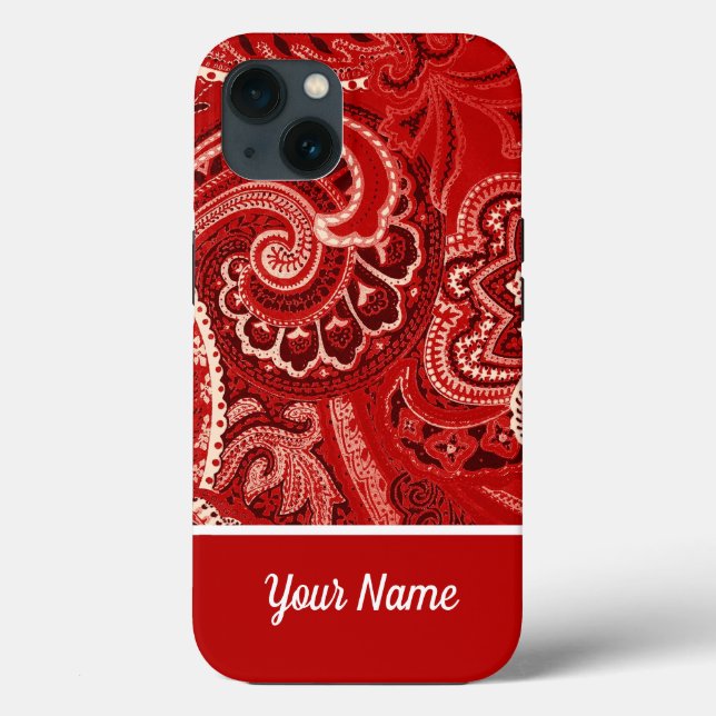 Anpassa Boho Red Bandanna Fodral-Mate iphone case (Baksida)
