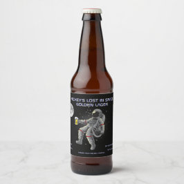 Anpassa Borttappaden Astronaut i rymden Ölflaska Etikett