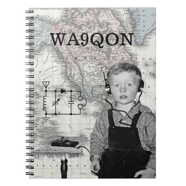 Anpassa Brev Radio Boy för samtal Anteckningsbok Med Spiral (Framsidan)