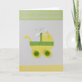 Anpassa Bright gult- och grönt baby-transport Kort