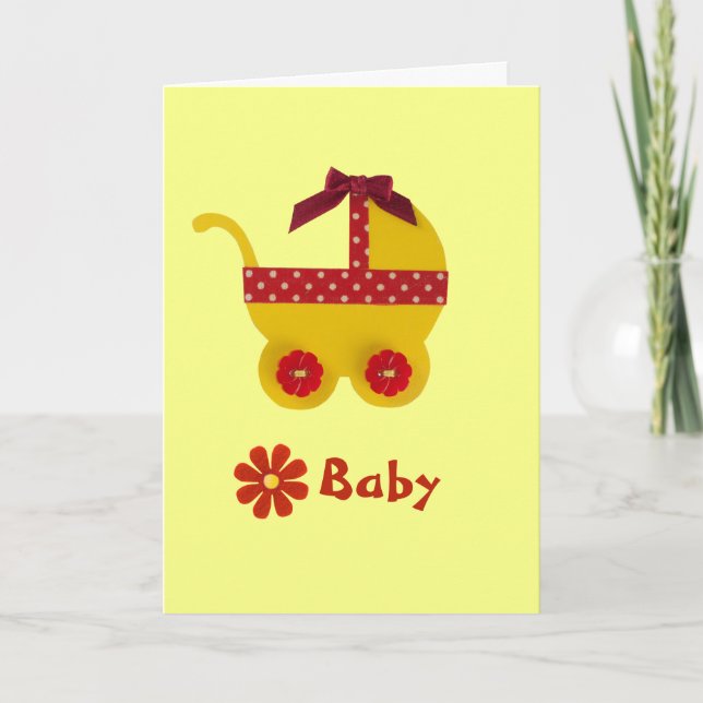 Anpassa Bright Gult- och Red baby-transport Kort (Framsida)