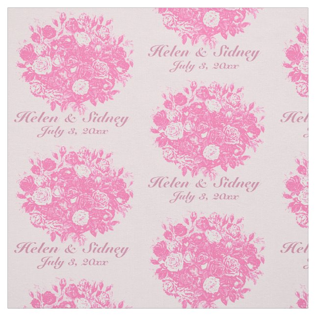 Anpassa Bröllop Fabric Rosa ros Tyg (Provkarta)