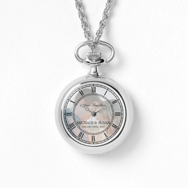 Anpassa Bröllop-jubileumskvinnan (ditt foto) Armbandsur (Framsida)